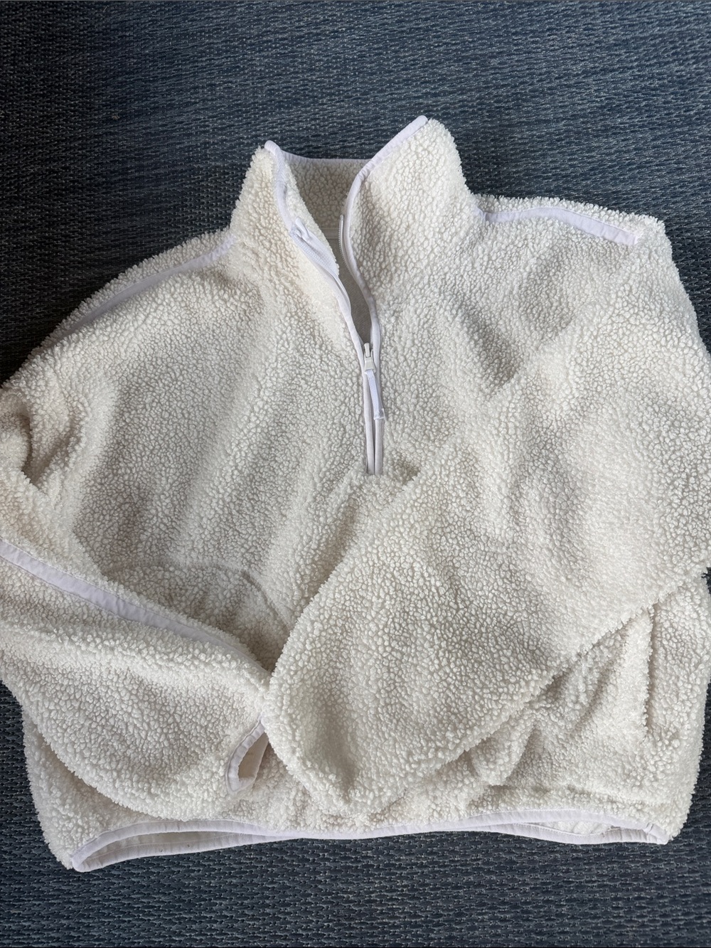 Old navy Cozy Half-Zip Sherpa Pullover Sweater - Cream